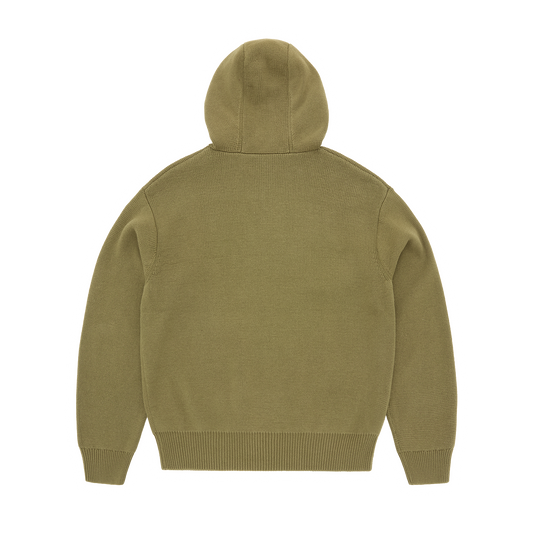 Corteiz 3M College Knit Zip Hoodie - Olive