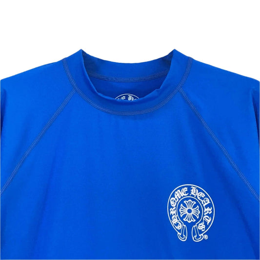 Chrome Hearts Blue Horseshoe Script Logo Biking Long Sleeve Shirt - Premium Cotton Unisex Cycling Top