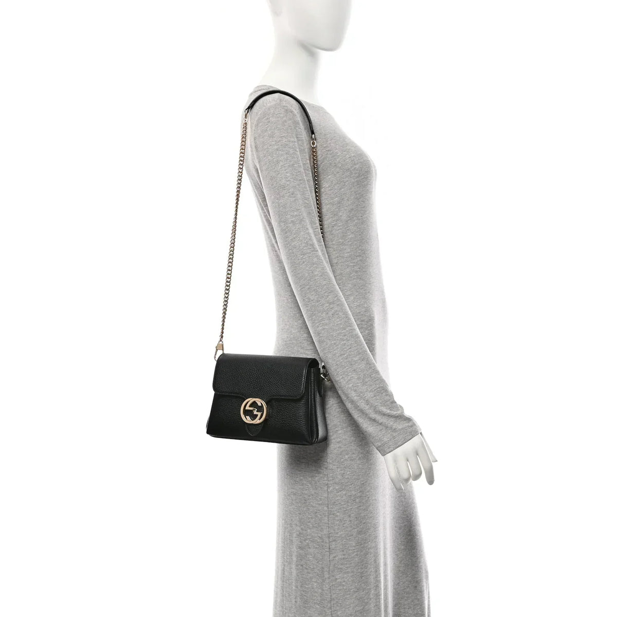 Gucci Dollar Interlocking Chain Bag – Black