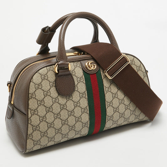 Gucci GG Canvas Ophidia Medium Bowling Bag – Beige