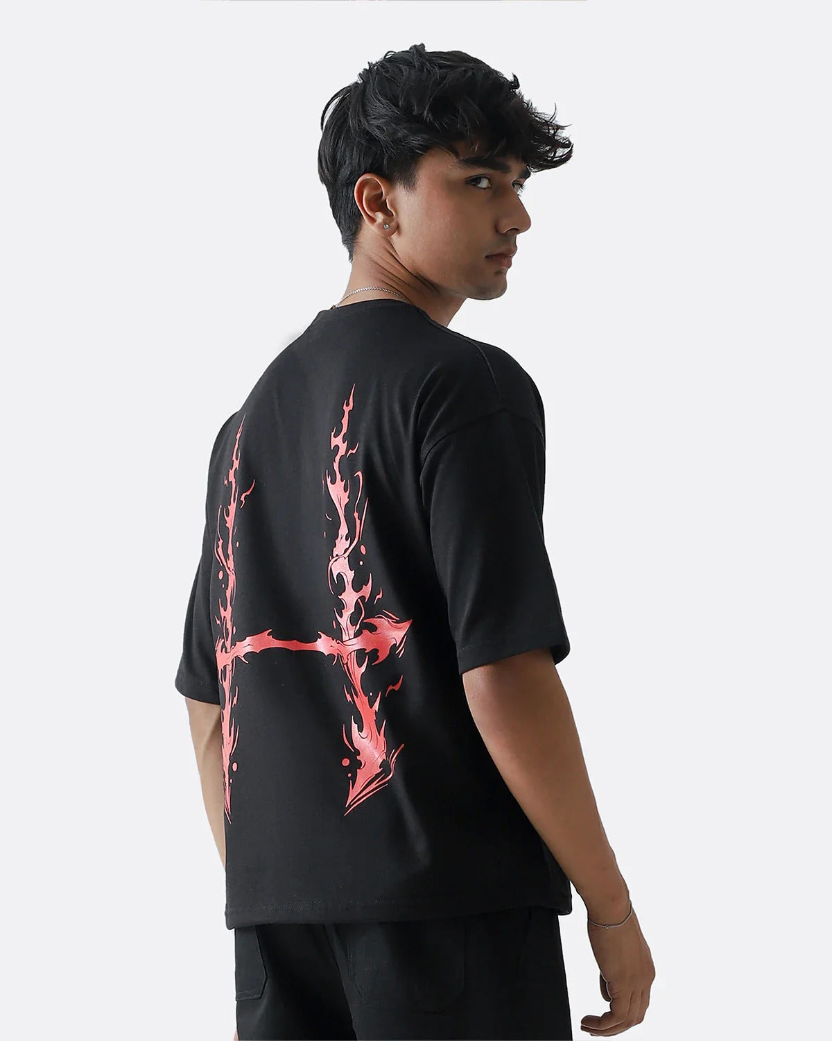 Diaz Clothing Black Graphic Oversized T-Shirt