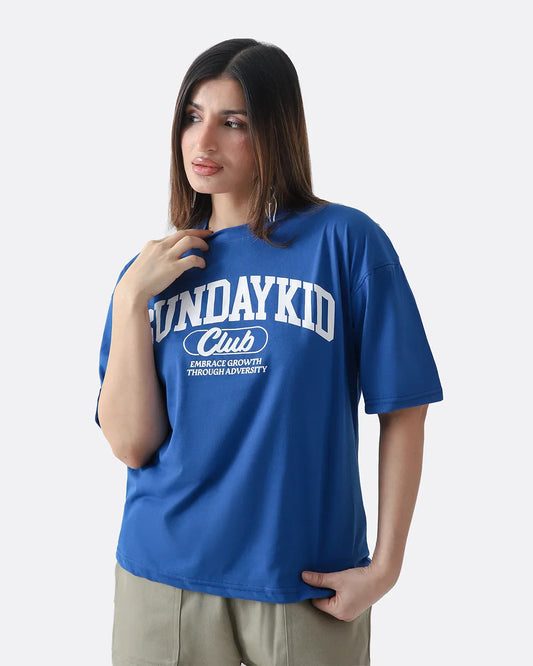 Diaz Clothing Electric Blue Oversized T-Shirt