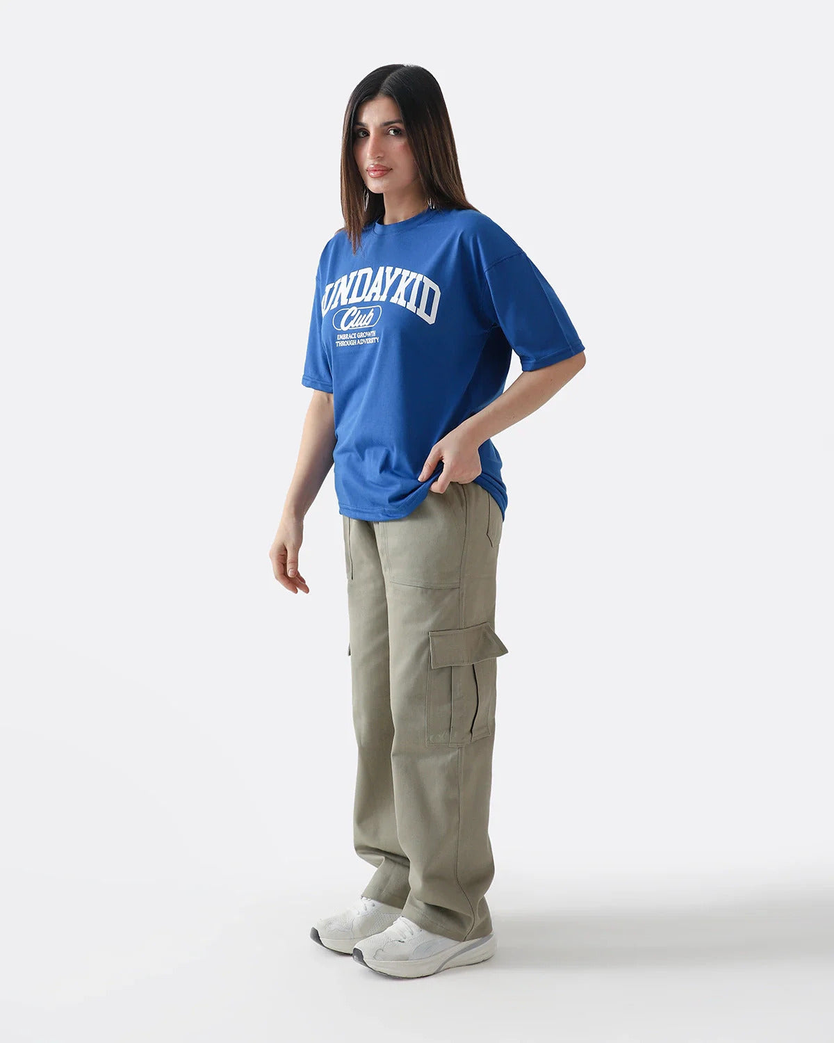 Diaz Clothing Electric Blue Oversized T-Shirt