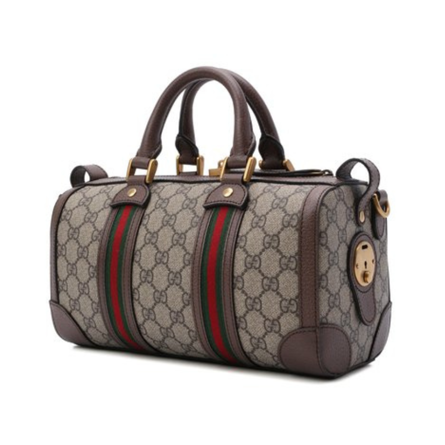 Gucci Canvas Leather Travel Duffle Bag – Beige
