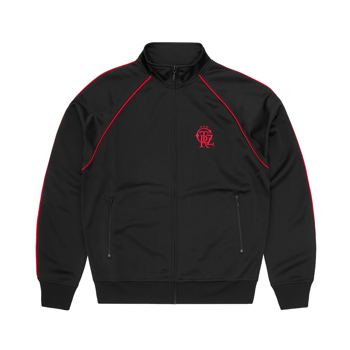 Corteiz 3 Star Crest Track Jacket - Black