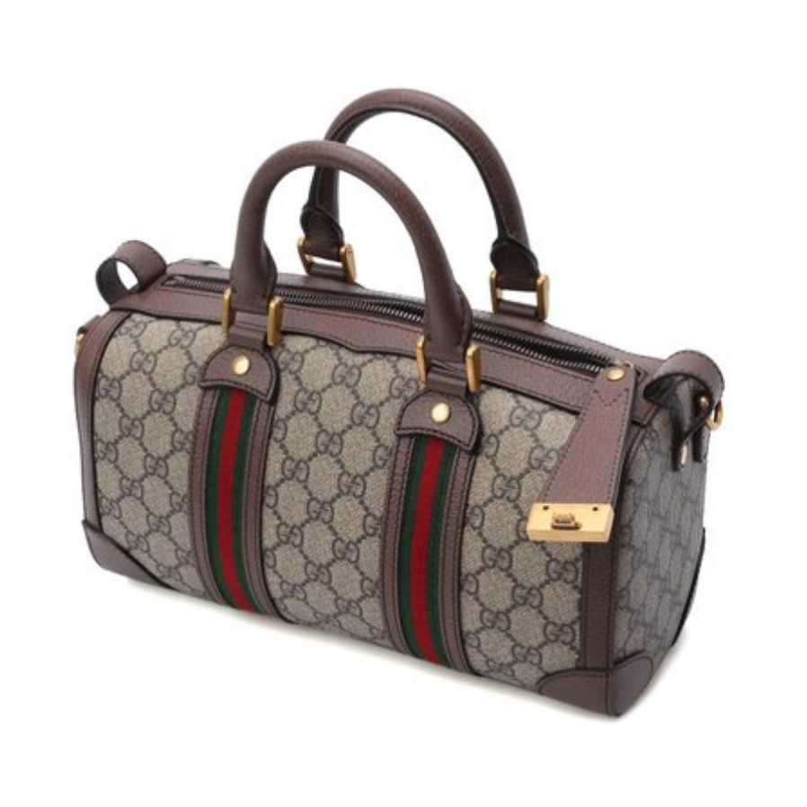 Gucci Canvas Leather Travel Duffle Bag – Beige