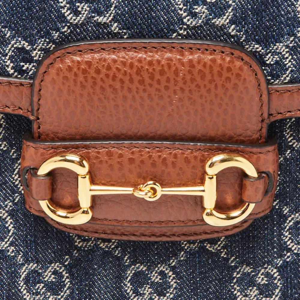 Gucci Blue GG Denim Horsebit 1955 Mini Crossbody Bag – Blue