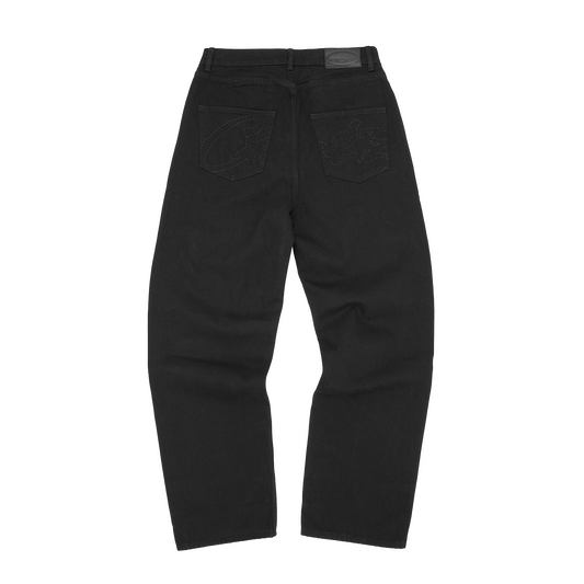 Corteiz Allstarz Baggy Jeans - Triple Black