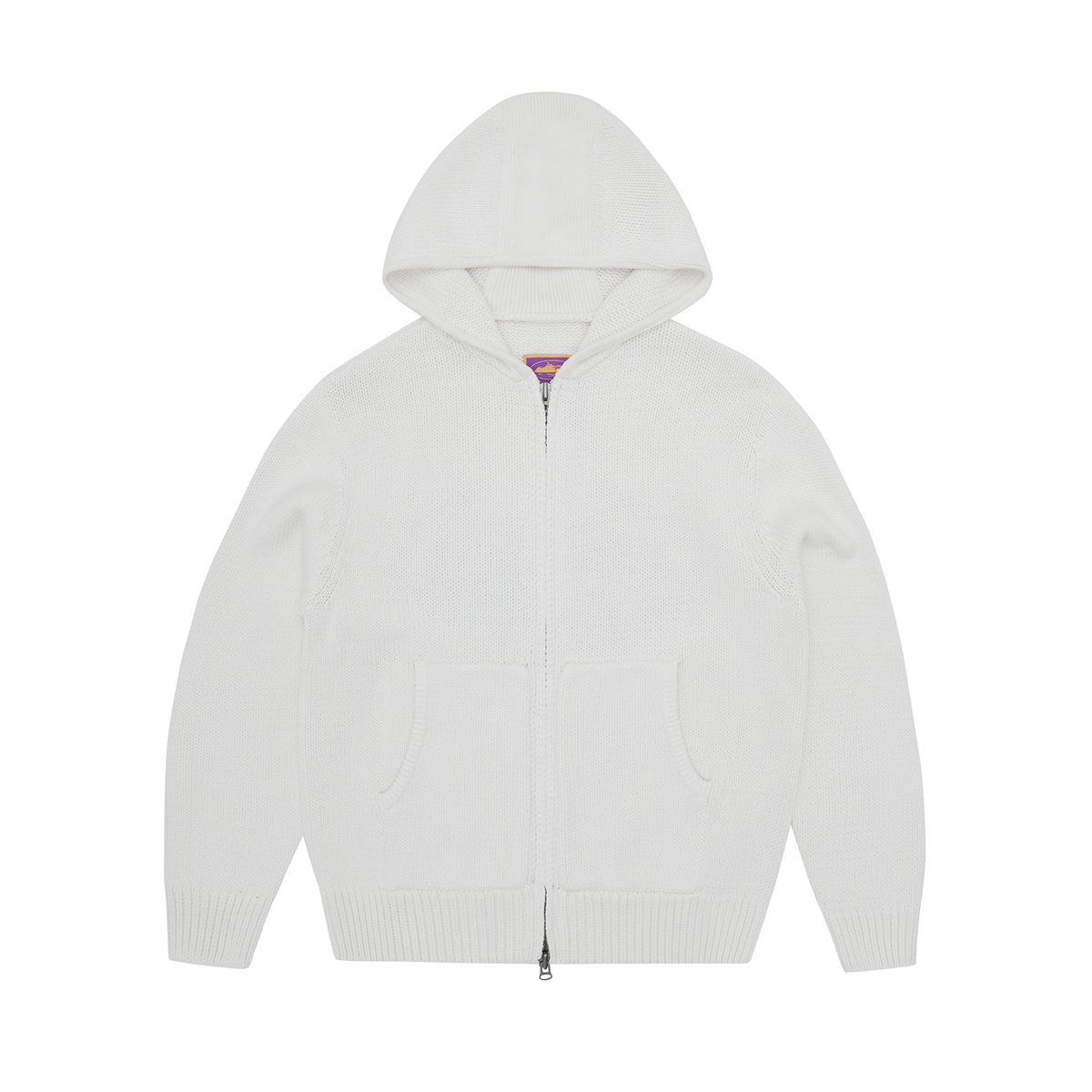 Corteiz Alcatraz Heavy Knit Zip Hoodie - Natural