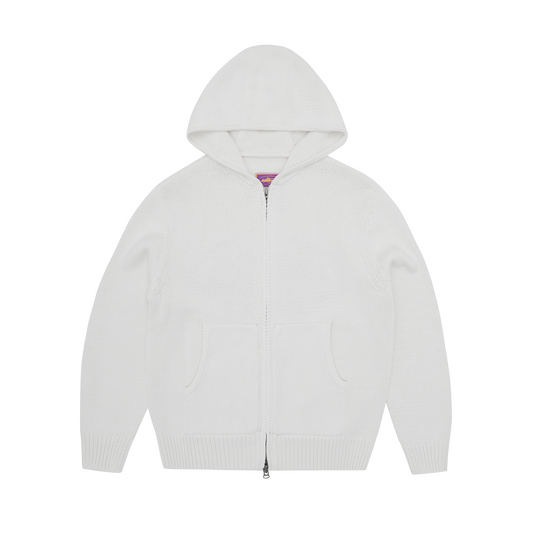 Corteiz Alcatraz Heavy Knit Zip Hoodie - Natural