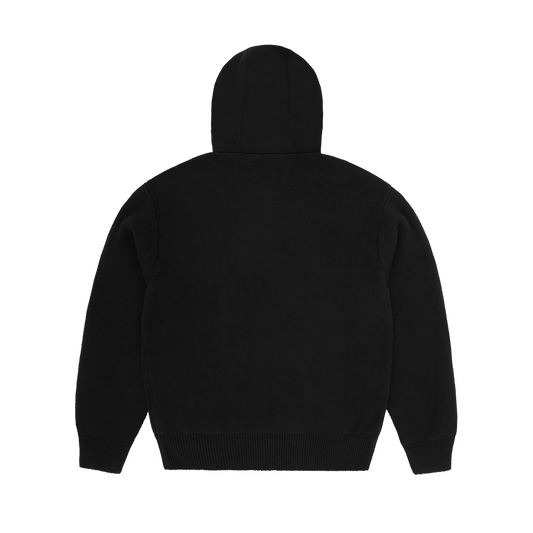 Corteiz 3M College Knit Zip Hoodie - Black