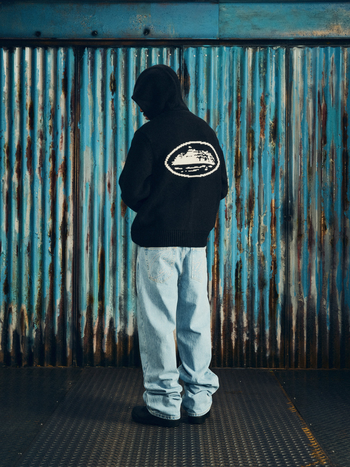 Corteiz Alcatraz Heavy Knit Zip Hoodie - Black