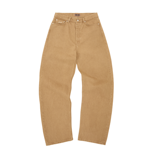 Corteiz Crest Chainstitch Baggy Jeans - Tan