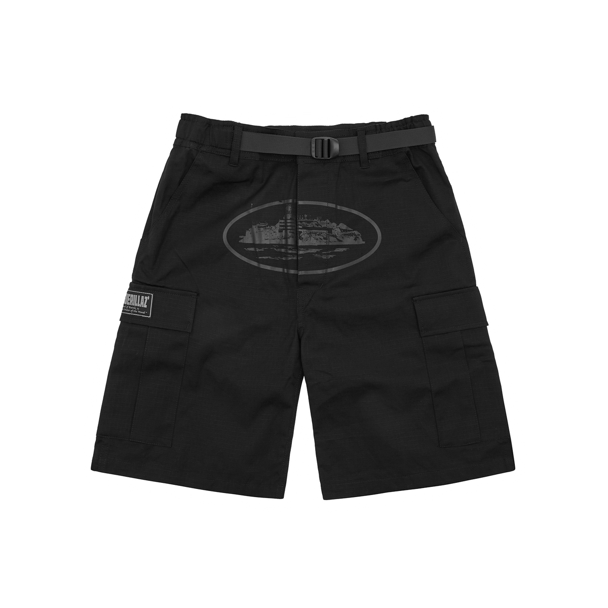 Corteiz Alcatraz Cargo Short - Triple Black
