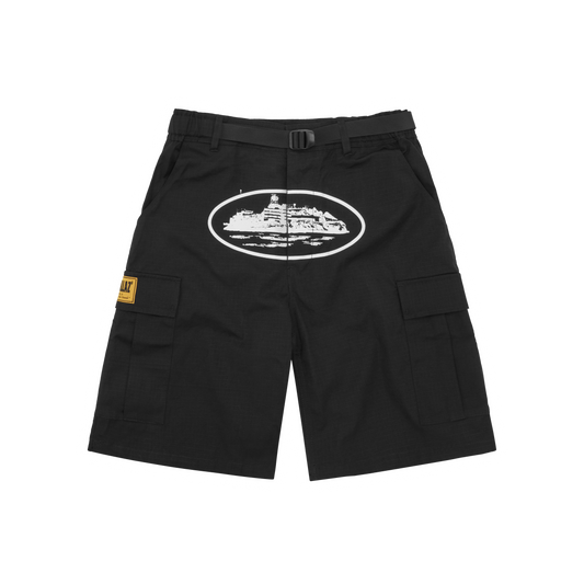 Corteiz Alcatraz Cargo Short - Black