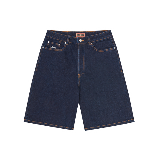 Corteiz Dual Stripe Denim Short [Washed Indigo]