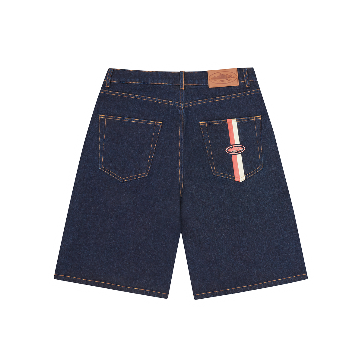 Corteiz Dual Stripe Denim Short [Washed Indigo]