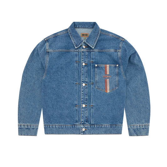 Corteiz Dual Stripe Denim Jacket [Midwash]