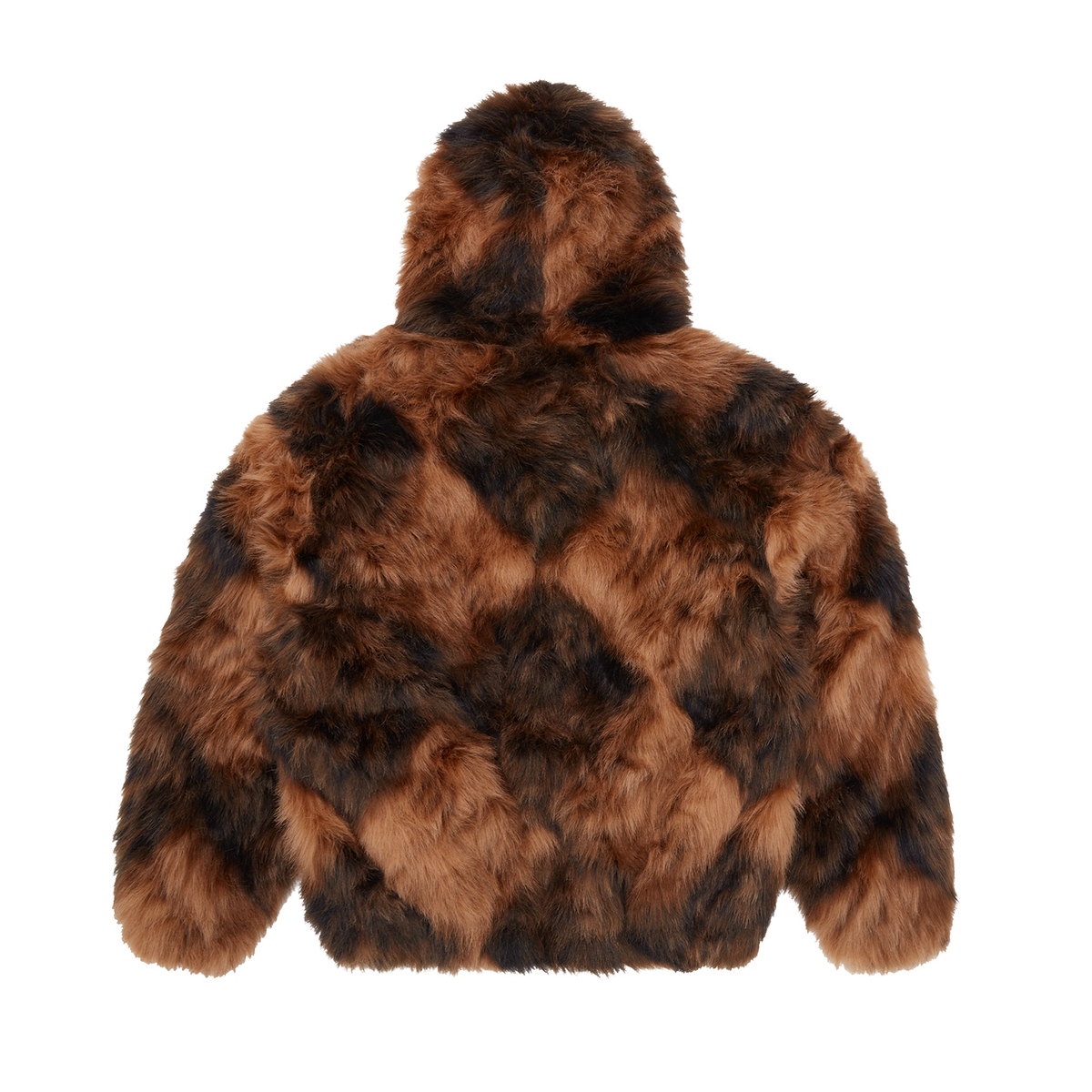 Corteiz Diamond Hooded Fur Jacket [Brown]