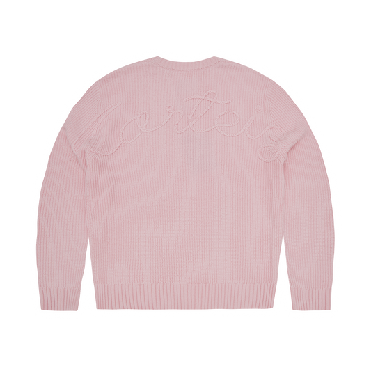 Corteiz Crochet Applique Knit Crew - Pink