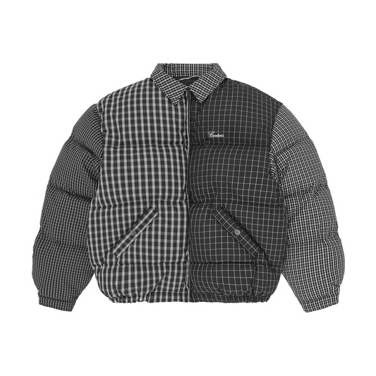 Corteiz Collar Bolo Down Jacket - Black Plaid
