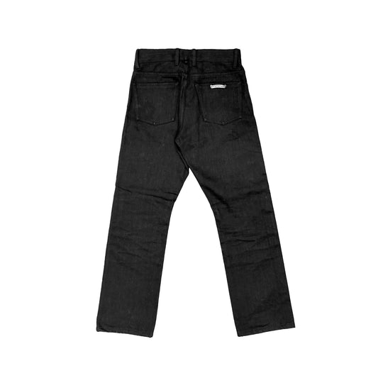Chrome Hearts Black Fleur Knee Jeans back view