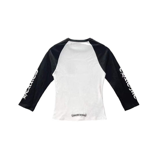 Chrome Hearts Black White Dagger Baseball Long Mid Sleeve Babyshirt