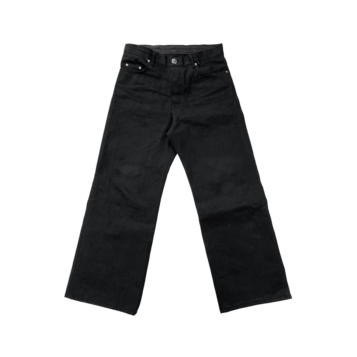 Chrome Hearts KS Cross Button Jeans – Black front view