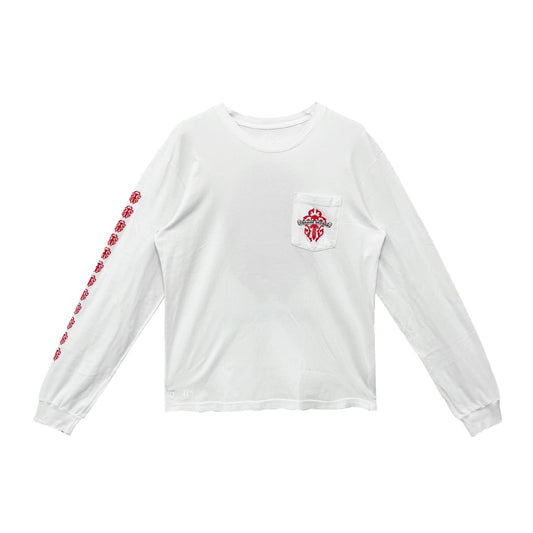 Chrome Hearts Red Dagger White Long Sleeve T-Shirt - Premium Cotton Tee - back view