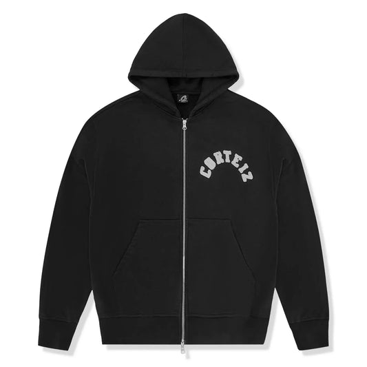 Corteiz Colly Arch Zip-Up Hoodie - Black