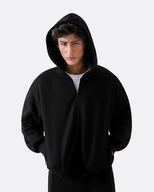 Diaz Clothing Black Oversized Zipper Hoodie