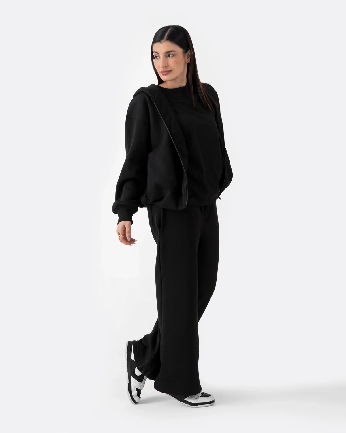 Diaz Clothing Black Oversized Zipper Hoodie