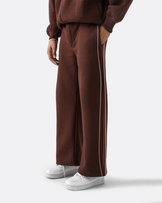 Diaz Clothing Mocha Brown Piping Sweatpants
