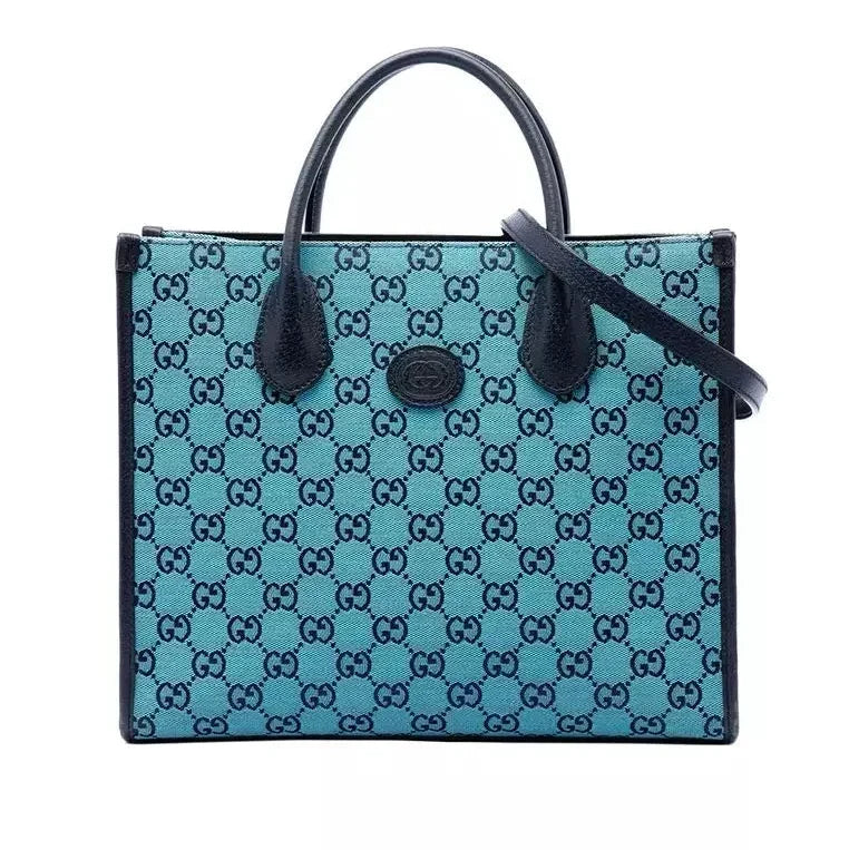 Gucci Calfskin Retro Tote Bag – Blue