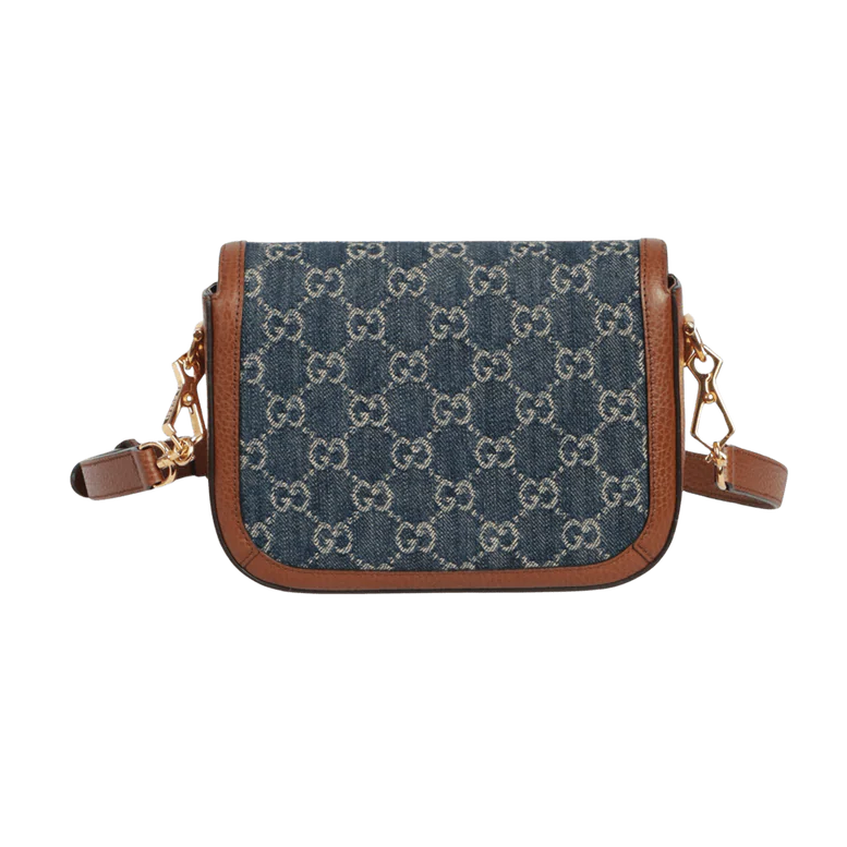Gucci Blue GG Denim Horsebit 1955 Mini Crossbody Bag – Blue