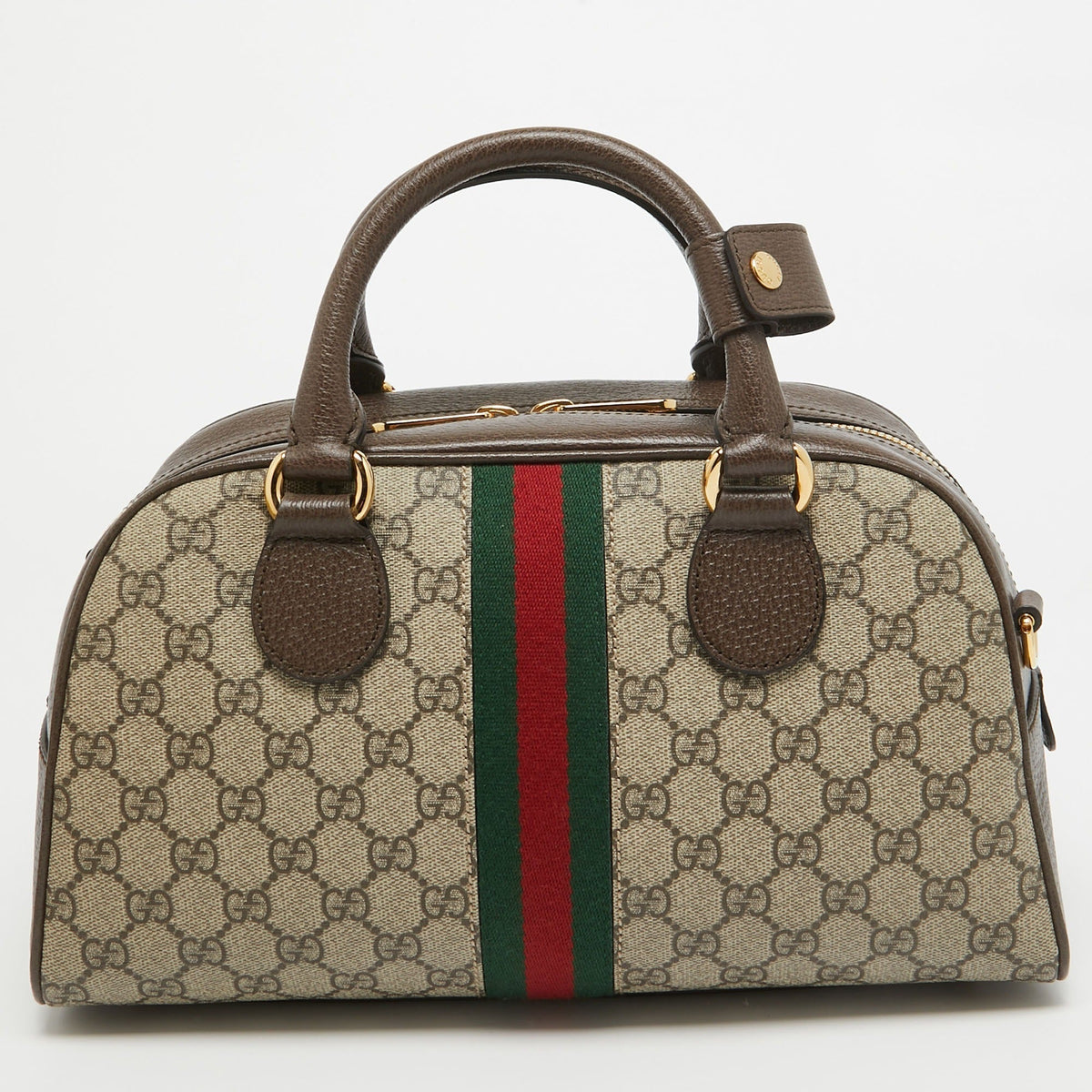 Gucci GG Canvas Ophidia Medium Bowling Bag – Beige