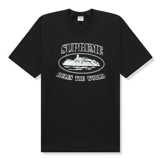 Supreme X Corteiz Rules The World T Shirt - Black